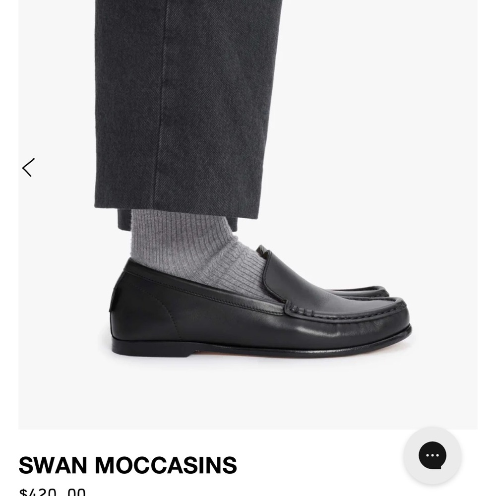 A.P.C. Black Leather Swan Moccasins